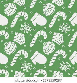 Patrón de navidad sin foco. Antecedentes de Año Nuevo. Ilustración de doodle con iconos de navidad