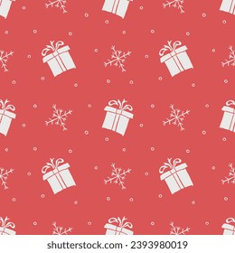 Seamless christmas pattern. New year background. Doodle illustration with christmas icons