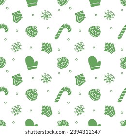 Patrón de navidad sin foco. Antecedentes de Año Nuevo. Ilustración de doodle con iconos de navidad
