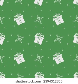 Seamless christmas pattern. New year background. Doodle illustration with christmas icons