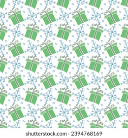 Seamless christmas pattern. New year background. Doodle illustration with christmas icons