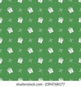 Seamless christmas pattern. New year background. Doodle illustration with christmas icons