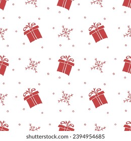 Seamless christmas pattern. New year background. Doodle illustration with christmas icons