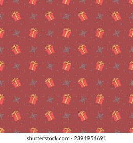 Seamless christmas pattern. New year background. Doodle illustration with christmas icons