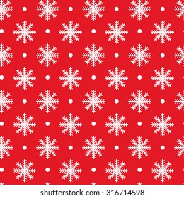 Seamless Christmas pattern. New Year theme. Background with snowflakes  can be copied without any seams. Vector illustration. Winter endless texture can be used for printing onto fabric and paper . 