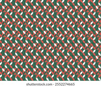 Seamless Christmas Pattern. New year's eve wrapping paper graphics. Geometric, rhombus. Background for presents, textiles and apparel. Vector holiday design.