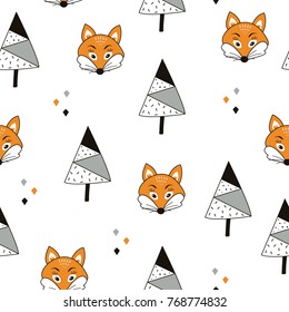 Seamless Christmas pattern. New Year`s vector background. Nice illustrations for greeting cards, banners, wallpapers, kraft paper, textiles. Children's texture for decoration for the holiday, party.