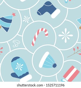 
Seamless Christmas pattern on blue balls.
vector illustration.