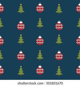 Seamless Christmas pattern on blue background. EPS 10 vector illustration.