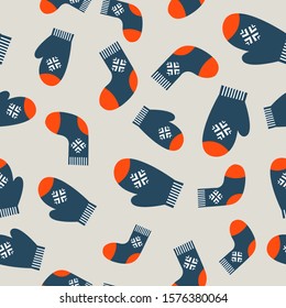 Seamless Christmas pattern on light background. Vector illustration.