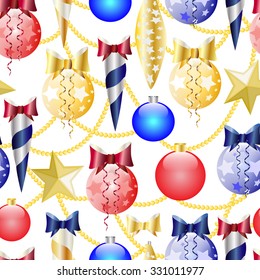 Seamless christmas pattern on a white background. Vector illustration