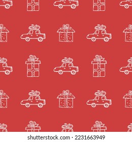 Patrón de navidad sin foco. adorno de navidad. Iconos de Doodle con iconos de año nuevo