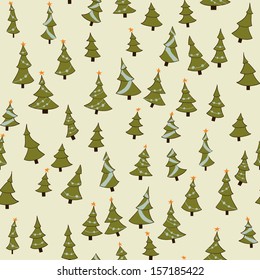 Seamless christmas pattern with pine trees