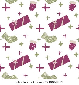 Seamless Christmas pattern Print for printing on fabric and wrapping paper. New Year's Background