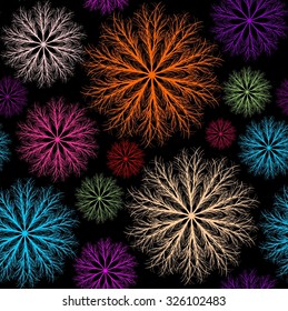 Seamless christmas pattern with rainbow snowflakes