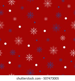 seamless christmas pattern red with snowflakes
