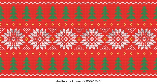 Patrón de Navidad sin foco rojo, blanco, amarillo y verde 
