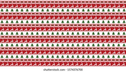 seamless christmas pattern with reindeer and christmas tree.
Holiday ornamental background design.