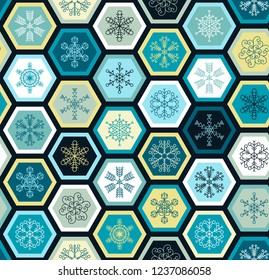 Seamless Christmas pattern in retro style. Vector background for fabric, wallpaper, advertising posters, children's prints, gift wrapping and paper, napkins. Scandinavian texture. Geometric ornament.