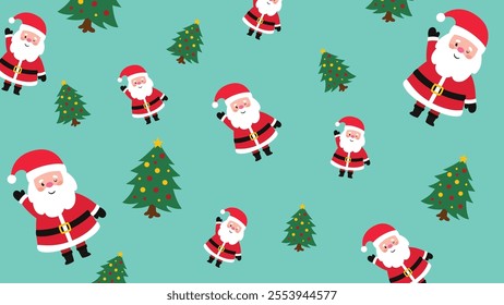 Seamless Christmas pattern with Santa Claus. Christmas background. SSTKChristmas and SSTKBackground