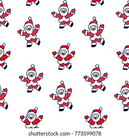Seamless christmas pattern of santa claus