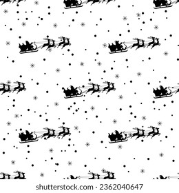 Seamless Christmas Pattern with Santa.Perfect for gift paper, pattern fills, web page background, greeting cards. Vector illustration