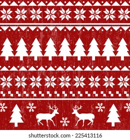 Seamless Christmas pattern or scandynavian pattern, vector illustration