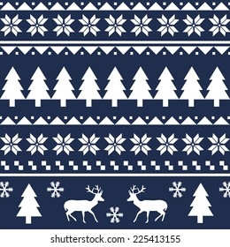 Seamless Christmas pattern or scandynavian pattern, vector illustration