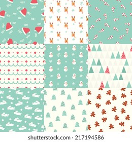 Seamless Christmas Pattern set