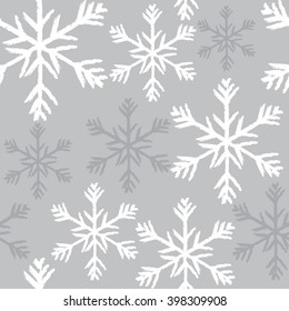 Seamless Christmas Pattern with silver Snowflakes design