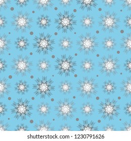 Seamless Christmas pattern with a pattern of snowflakes.
