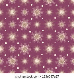 Seamless Christmas pattern with a pattern of snowflakes.
