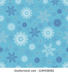 Seamless Christmas pattern with a pattern of snowflakes.
