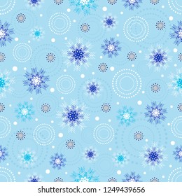 Seamless Christmas pattern with a pattern of snowflakes.
