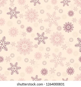 Seamless Christmas pattern with a pattern of snowflakes.
