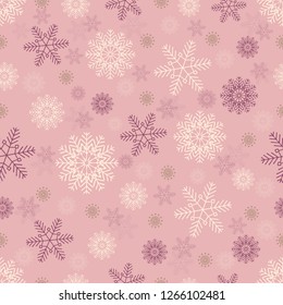 Seamless Christmas pattern with a pattern of snowflakes.
