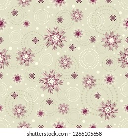 Seamless Christmas pattern with a pattern of snowflakes.
