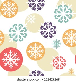 Patrón de navidad sin foco con copos de nieve