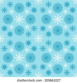 Seamless Christmas pattern with snowflakes
