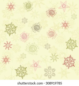 seamless Christmas pattern with snowflakes