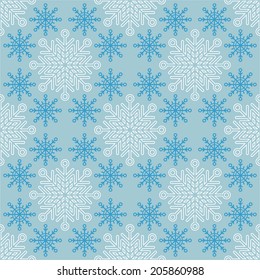 Seamless Christmas pattern with snowflakes for textiles, interior design, for book design, website background
