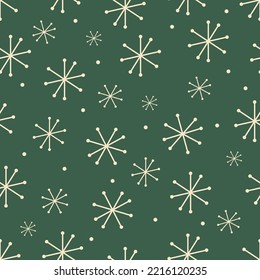 Seamless Christmas pattern with snowflakes. Vector graphics