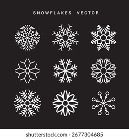 Patrón de Navidades sin costuras copos de nieve fondo blanco Decoración de año Nuevo Ilustración vectorial Diseño Web envoltura cubierta de Fondo de pantalla textil