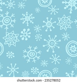 Seamless christmas pattern with snowflakes. Winter simple illustration. 