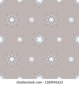 Seamless Christmas pattern with Snowflakes for Xmas web design, textile, paper. Vector.