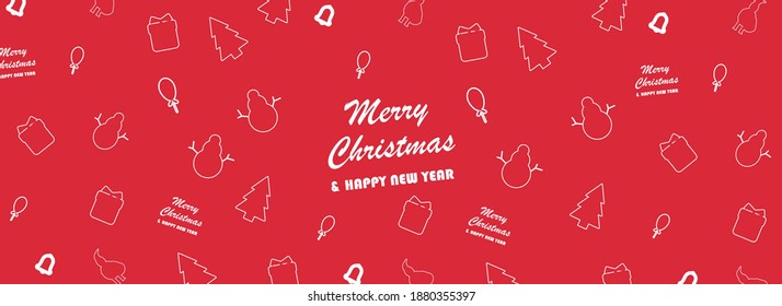 Seamless Christmas pattern with snowman,christmas bells,gift boxes,christmas tree.Red background . Abstract  backgrounds design. Vector illustration.Merry Christmas Corporate Holiday cards 