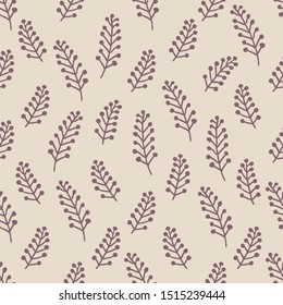 Seamless christmas pattern with spruce branches, berries. Vector new year seamless pattern. Fir spruce and berries seamless pattern for christmas packaging, textiles, fabric wallpaper illustration.