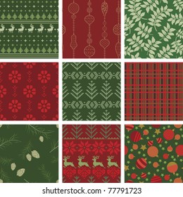 Seamless Christmas Pattern Tile Collection