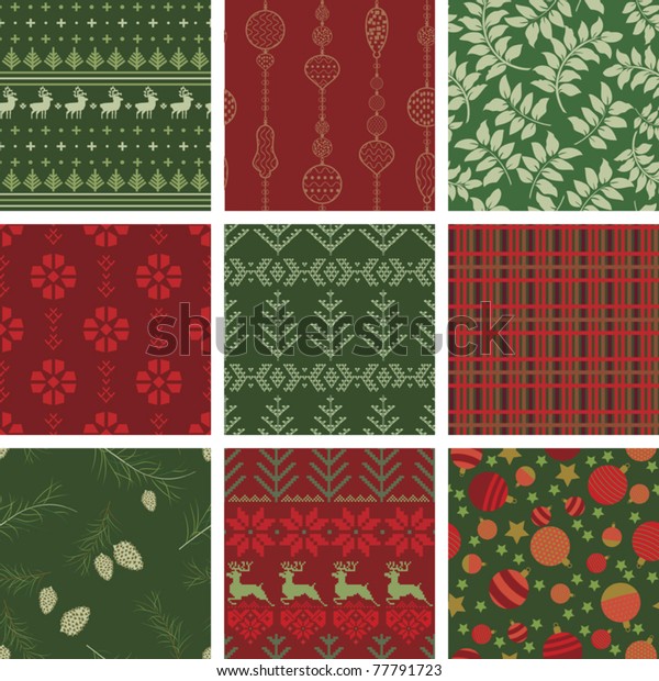 Download Seamless Christmas Pattern Tile Collection Stock Vector ...