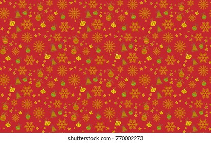 Seamless Christmas pattern. Tile vector background. Botanical winter wallpaper. Wrapping paper texture.